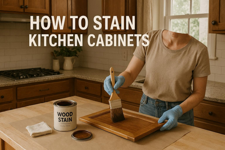 how to stain kitchen cabinets